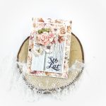 Urodzinowa kartka z różą. Ręcznie robiona kartka na urodziny w kolorze różowo-miętowym.